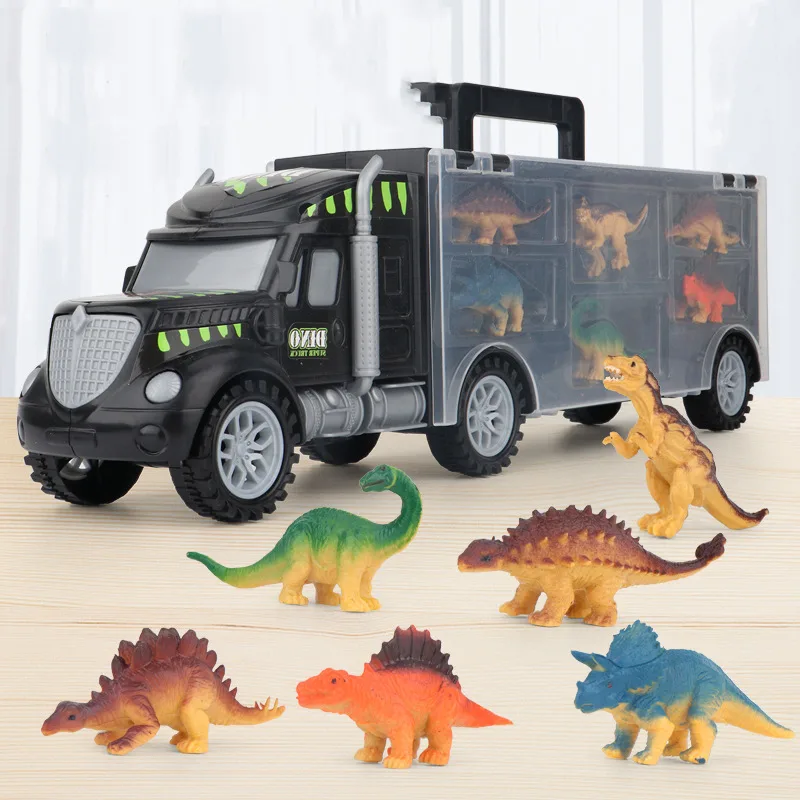 Dinosaur Portable Storage Container Truck Toy Set
