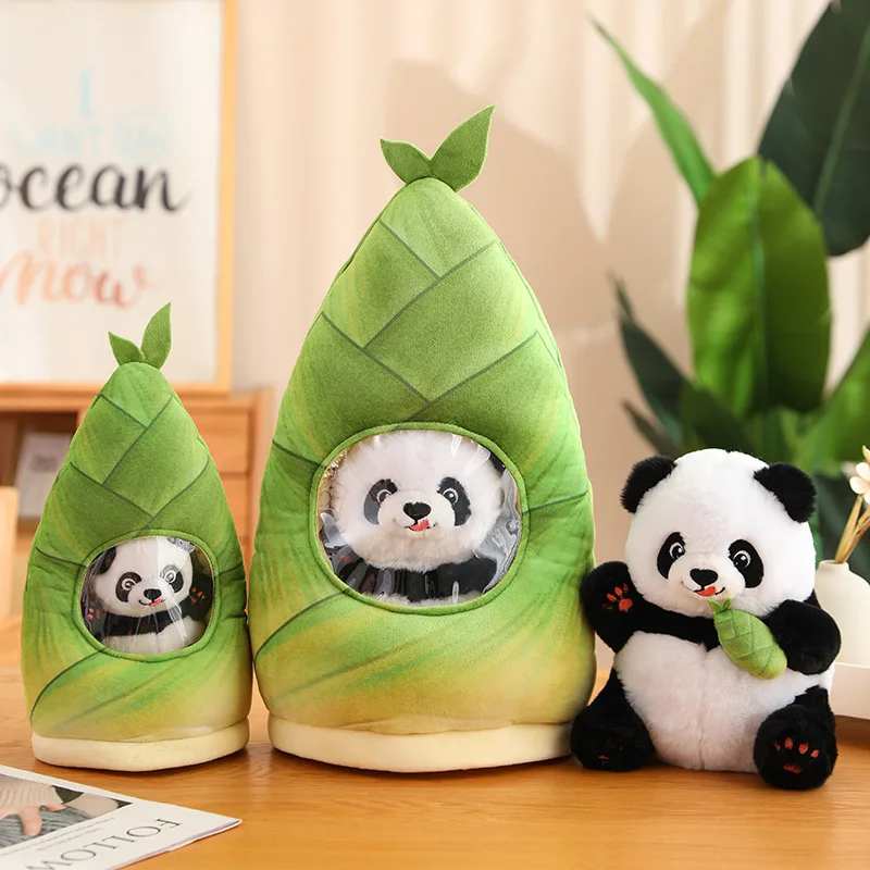 Creative Bamboo Shoot Panda Plush Toy Backpack