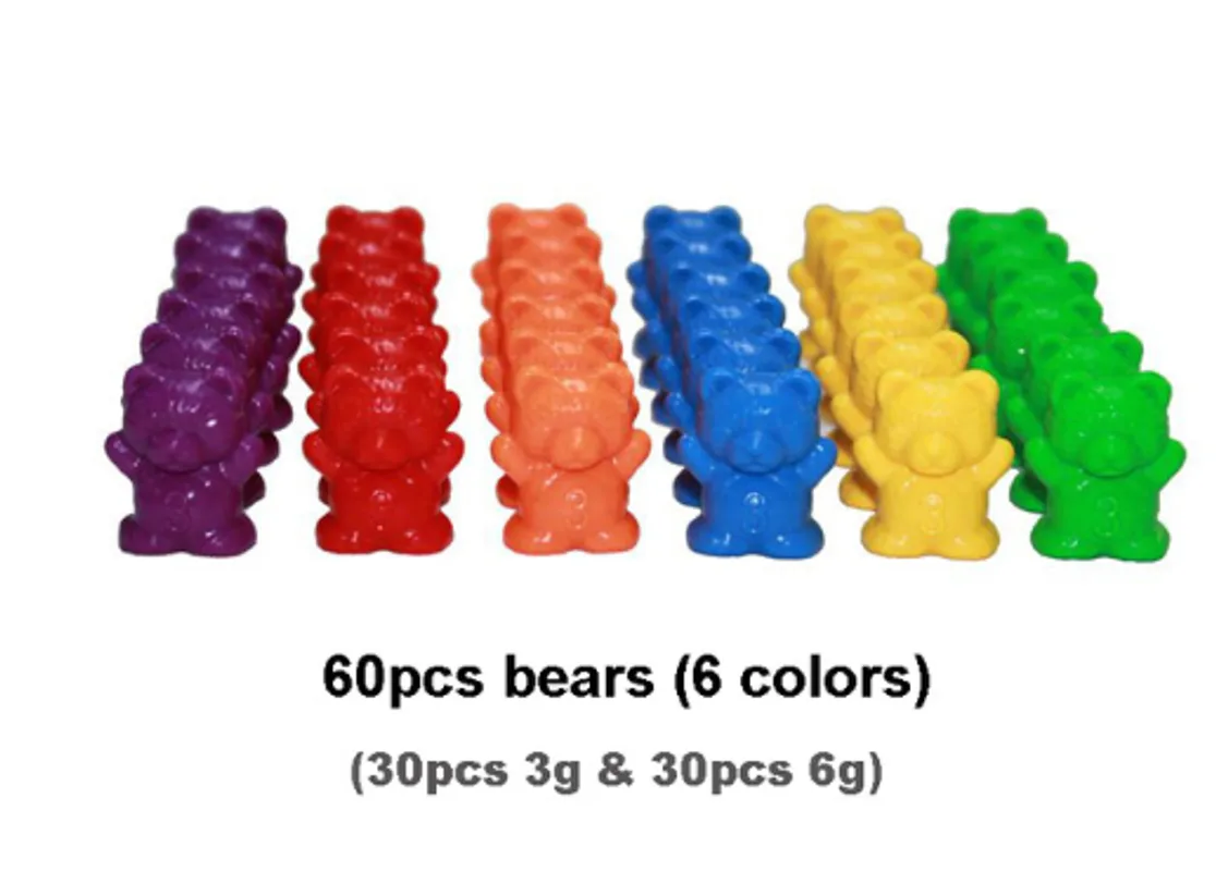 Counting bears with stackable cups-Matching rainbow Montessori game, color classification educational toys for small babies