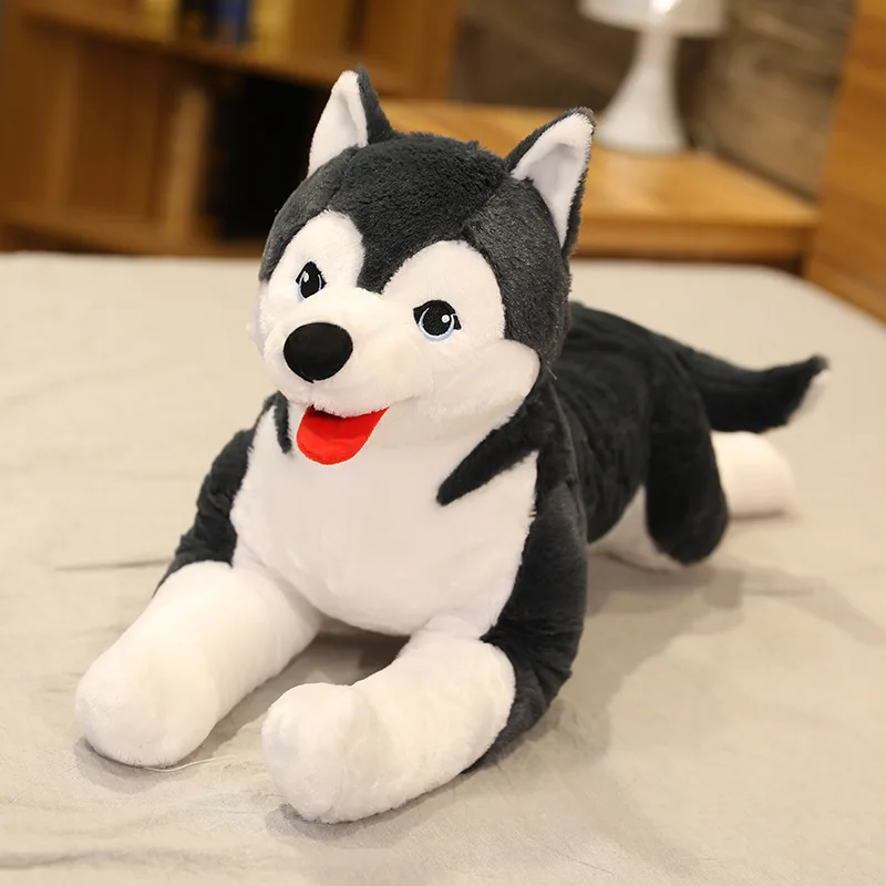 Husky With Tongue Out Plush Dog Rag Doll